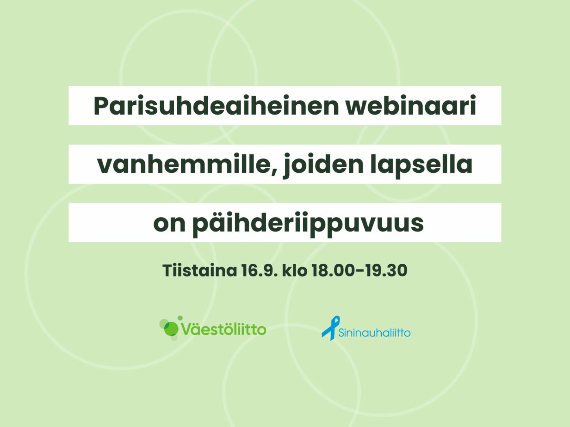 Sininauhaliiton webinaari verkkosivuille